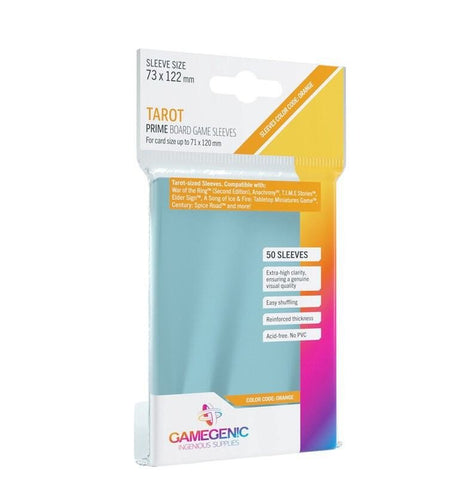 Gamegenic Prime Board Game Sleeves - Tarot, Clear (50 Sleeves) - Gootzy Gaming