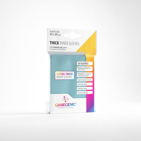 Gamegenic Thick Inner Sleeves - Clear (50 Sleeves) - Gootzy Gaming