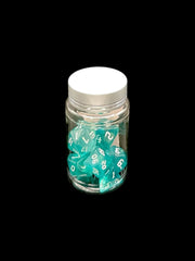 Gothic Sparkle Aqua - Plastic Standard 7 Dice Set - D&D Dice - Gootzy Gaming