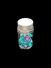 Gothic Sparkle Blue - Plastic Standard 7 Dice Set - D&D Dice - Gootzy Gaming