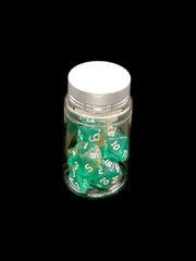 Gothic Sparkle Green - Plastic Standard 7 Dice Set - D&D Dice - Gootzy Gaming