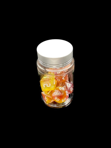 Gothic Sparkle Sunset - Plastic Standard 7 Dice Set - D&D Dice - Gootzy Gaming