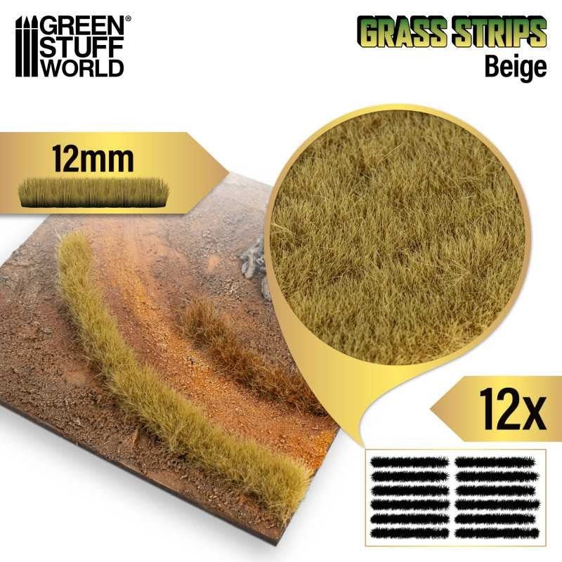 Grass Stripes - Beige 12mm - Green Stuff World - 12x Self Adhesives - Gootzy Gaming