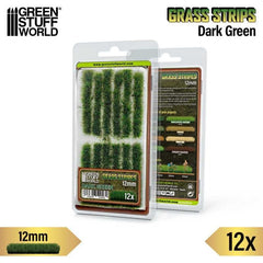 Grass Stripes - Dark Green 12mm - Green Stuff World - 12x Self Adhesives - Gootzy Gaming