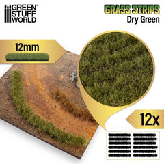 Grass Stripes - Dry Green 12mm - Green Stuff World - 12x Self Adhesives - Gootzy Gaming