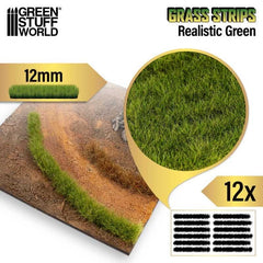 Grass Stripes - Realistic Green 12mm - Green Stuff World - 12x Self Adhesives - Gootzy Gaming