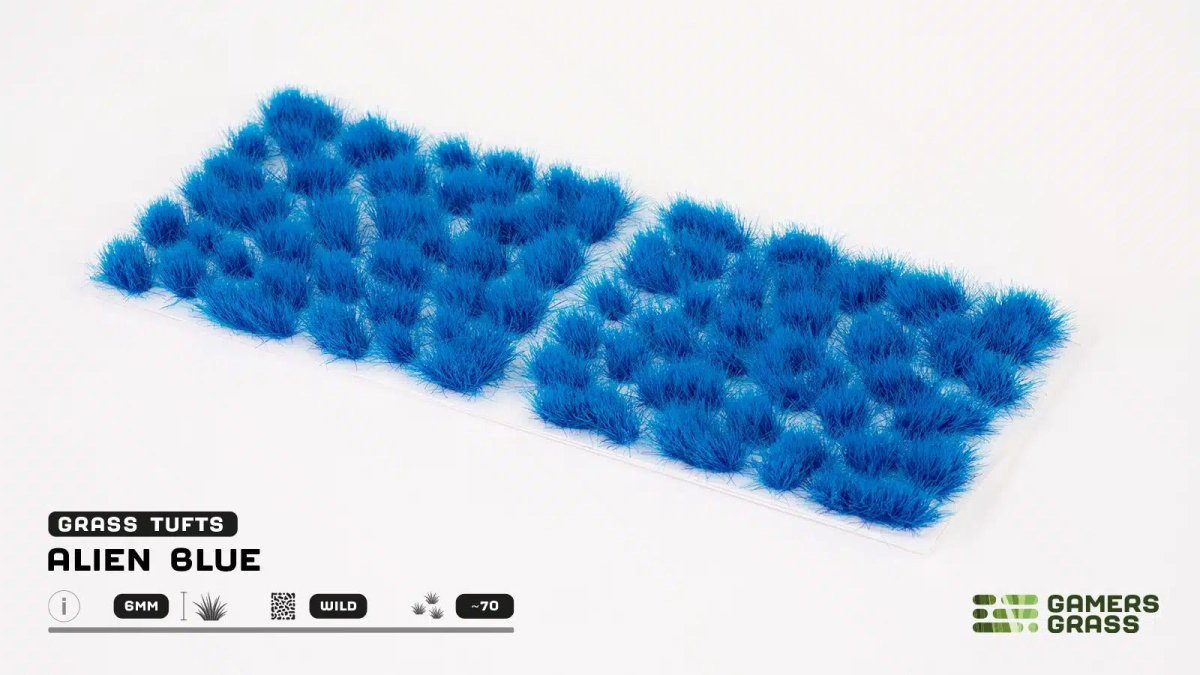 Grass Tufts - Alien Blue 4mm - Gamers Grass - 70x Self Adhesives - Gootzy Gaming