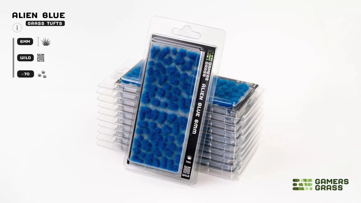 Grass Tufts - Alien Blue 4mm - Gamers Grass - 70x Self Adhesives - Gootzy Gaming