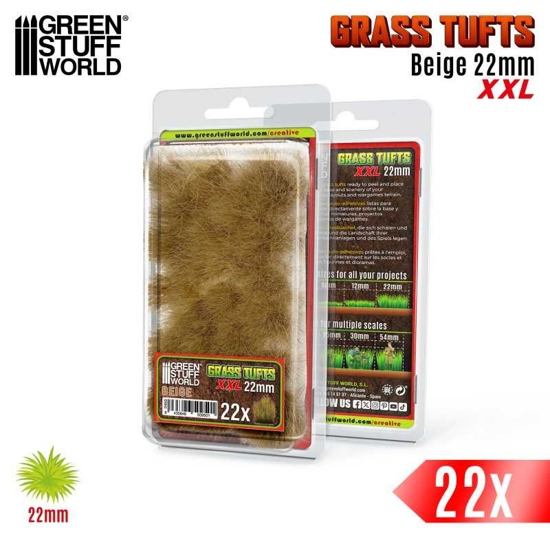 Grass Tufts - Beige XXL 22mm - Green Stuff World - 22x Self Adhesives - Gootzy Gaming