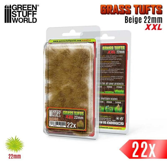 Grass Tufts - Beige XXL 22mm - Green Stuff World - 22x Self Adhesives - Gootzy Gaming