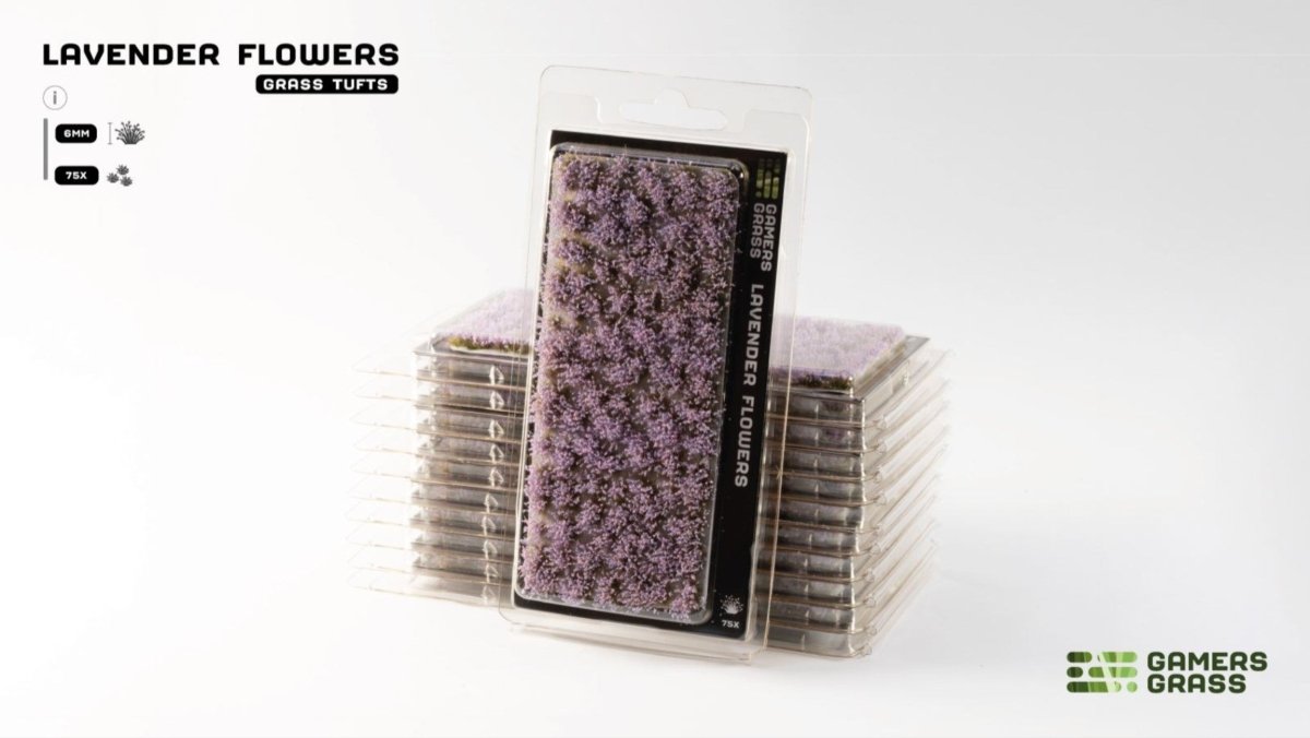 Grass Tufts - Lavender Flowers - Gamers Grass - 75x Self Adhesives - Gootzy Gaming