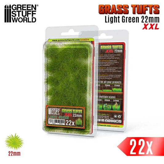 Grass Tufts - Light Green XXL 22mm - Green Stuff World - 22x Self Adhesives - Gootzy Gaming