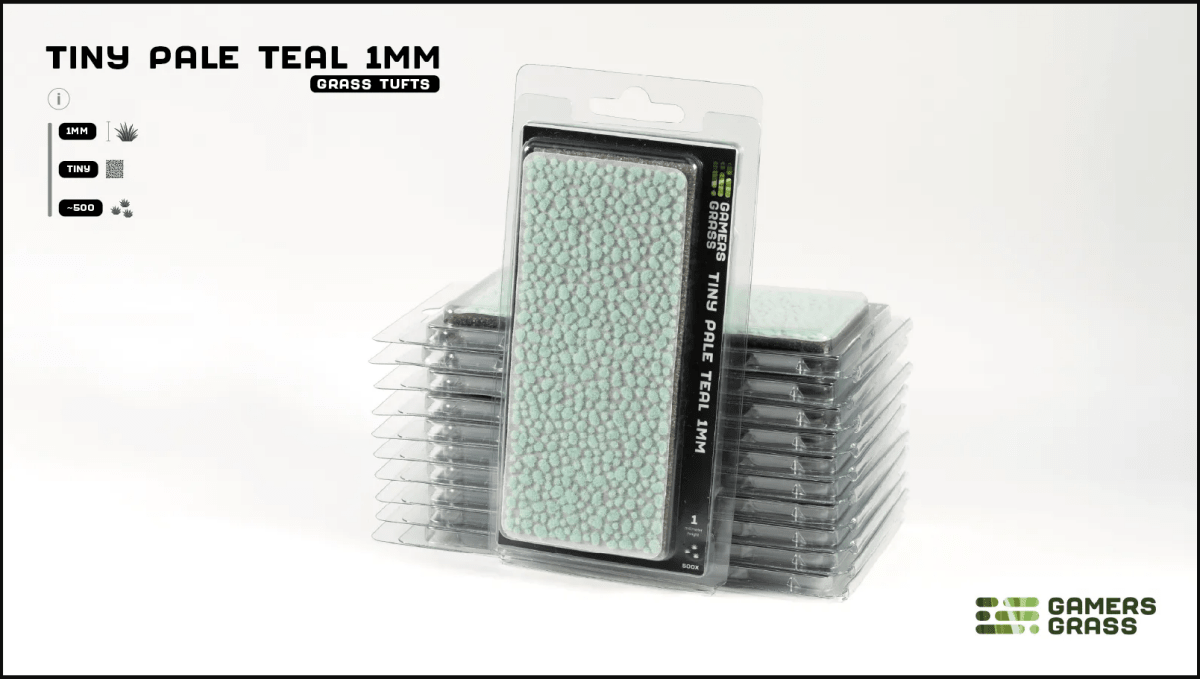 Grass Tufts - Tiny Pale Teal - Gamers Grass - 500x Self Adhesives - Gootzy Gaming