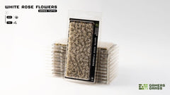 Grass Tufts - White Rose Flowers - Gamers Grass - 75x Self Adhesives - Gootzy Gaming