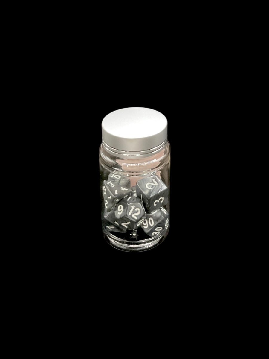 Gray Metallic Shimmer - Plastic Standard 7 Dice Set - D&D Dice - Gootzy Gaming