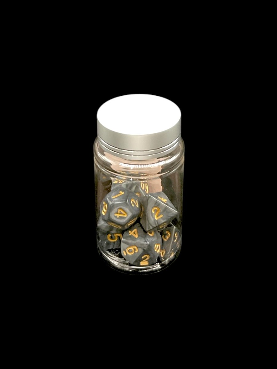 Gray Swirl - Plastic Standard 7 Dice Set - D&D Dice - Gootzy Gaming