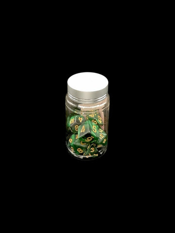 Green Galaxy - Plastic Standard 7 Dice Set - D&D Dice - Gootzy Gaming