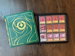 Green Lorcana Lore Book Zippered TCG Storage Binder - 12 Pocket Side Loading 480 Card Capacity - Gootzy Gaming