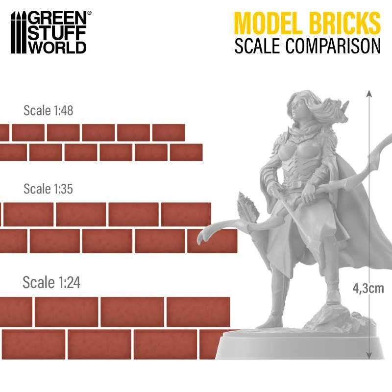 Grey Model Bricks - Small Ceramic Decorations - Green Stuff World - 1,000 Bricks - Gootzy Gaming
