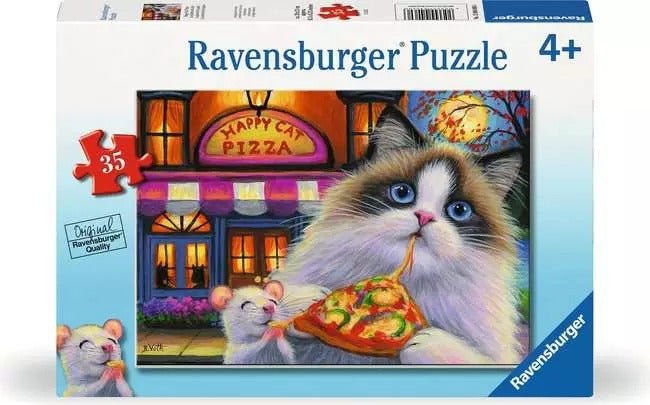 Happy Cat Pizza 35 Piece Puzzle - Gootzy Gaming