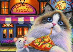 Happy Cat Pizza 35 Piece Puzzle - Gootzy Gaming