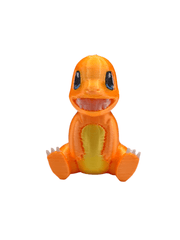 Happy Fire Dino - Plastic Poke Figurine - 2 Inch Tall 3D Printed Color Plastic Print - Gootzy Gaming