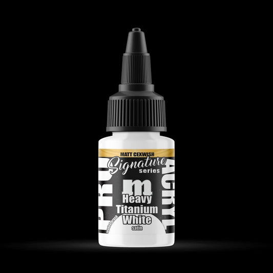 Heavy Titanium White - Premium Satin Acrylic Miniatures Paint - Monument Hobbies - 22 mL Dropper Bottle - Gootzy Gaming