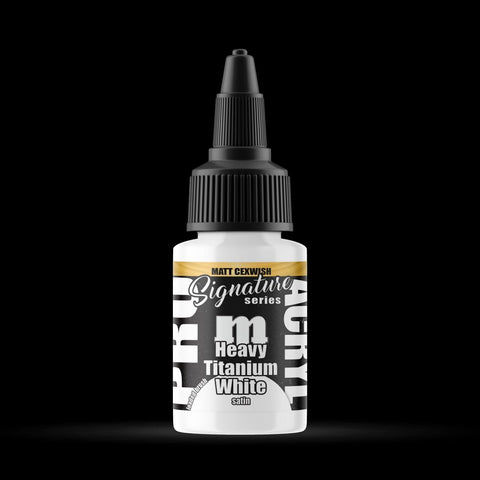 Heavy Titanium White - Premium Satin Acrylic Miniatures Paint - Monument Hobbies - 22 mL Dropper Bottle - Gootzy Gaming