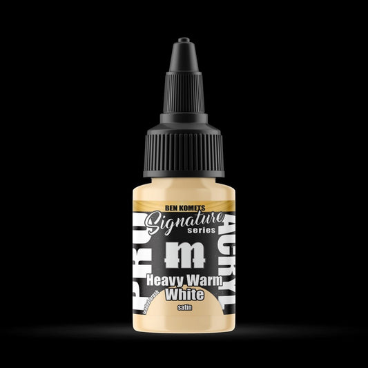 Heavy Warm White - Premium Satin Acrylic Miniatures Paint - Monument Hobbies - 22 mL Dropper Bottle - Gootzy Gaming