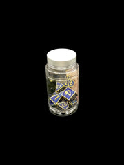High Class Gilded Blue - Metal 7 Dice Set - D&D Dice - Gootzy Gaming