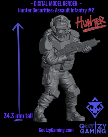 Hunter Securities: Assault Trooper 2 - Arsenal Official Miniature - Skull Forge Studios - Gootzy Gaming