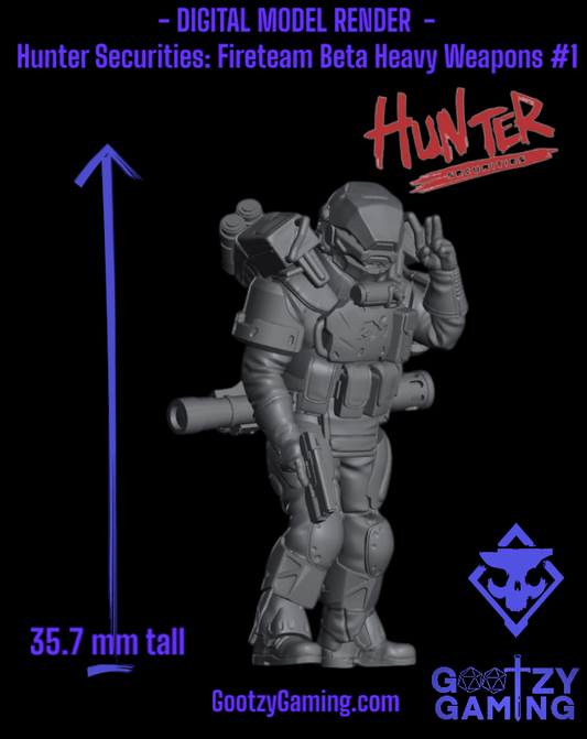 Hunter Securities: Fireteam Beta Heavy Weapons 1 - Arsenal Official Miniature - Skull Forge Studios - Gootzy Gaming