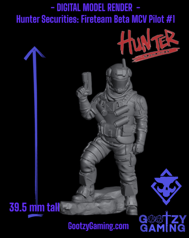 Hunter Securities: Fireteam Beta MCV Pilot 1 - Arsenal Official Miniature - SkullForge Studios - Gootzy Gaming