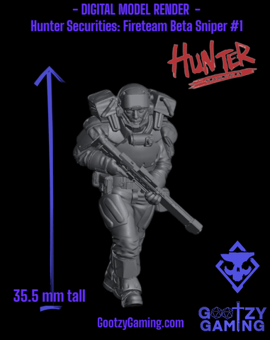 Hunter Securities: Fireteam Beta Sniper 1 - Arsenal Official Miniature - SkullForge Studios - Gootzy Gaming
