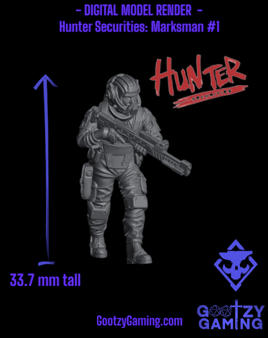 Hunter Securities: Marksman / Sniper 1 - Arsenal Official Miniature - Skull Forge Studios - Gootzy Gaming