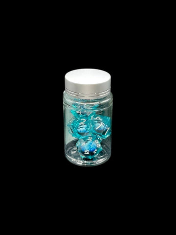 Ice Dragon Eye - Liquid Core 7 Dice Set - D&D Dice - Gootzy Gaming