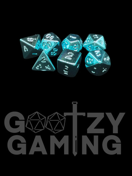 Ice Plated - Plastic Standard 7 Dice Set - D&D Dice - Gootzy Gaming
