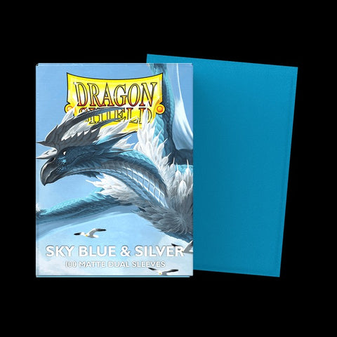 Dragon Shield Dual Matte Card Sleeves - Sky Blue & Silver