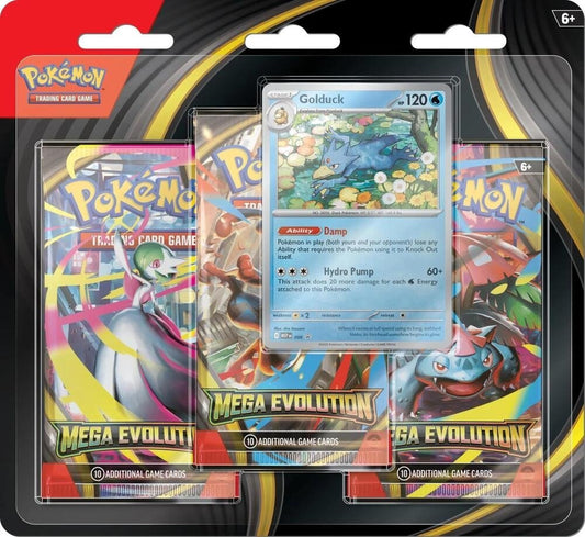 *** In Store Only *** Pokemon ME: Mega Evolution Booster Blister (3 Packs) - Psyduck/Golduck *** In Store Only *** One Per Person Limits Apply. - Gootzy Gaming