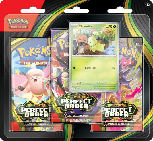 *** In Store Only *** Pokemon ME: Perfect Order Chikorita Booster Blister (3 Pack) *** In Store Only *** - Gootzy Gaming