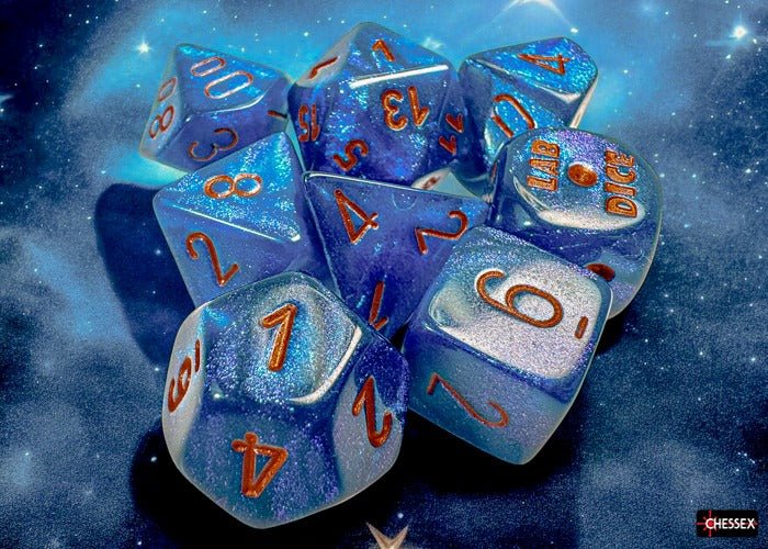 Lab Dice: 7 - Die Set - Borealis (Midnight/Copper) - Gootzy Gaming