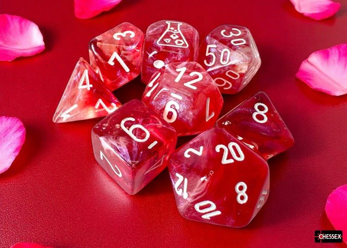 Lab Dice: 7 - Die Set - Borealis (Passion/White) - Gootzy Gaming