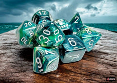 Lab Dice: 7 - Die Set - Lustrous (Neptune/Grey) - Gootzy Gaming