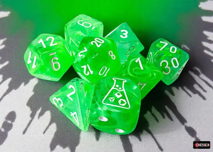 Lab Dice: 7 - Die Set - Nebula (Gelatinous/White) - Gootzy Gaming