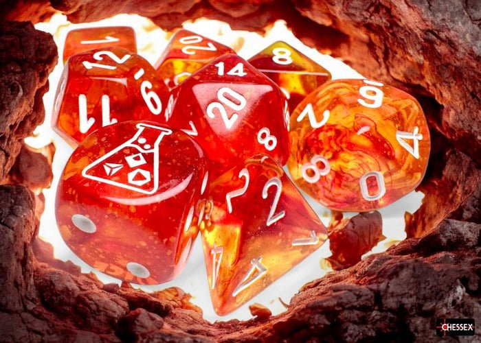 Lab Dice: 7 - Die Set - Nebula (Molten/White) - Gootzy Gaming