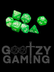 Leaf Green Swirl - Plastic Standard 7 Dice Set - D&D Dice - Gootzy Gaming