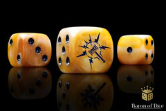 Lightning Hammer Good Guys - Hand Crafted Resin 25 Round Corner Dice Set - Gootzy Gaming