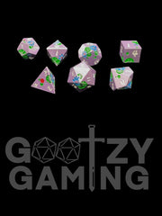 Lily Flowers - Metal 7 Dice Set - D&D Dice - Gootzy Gaming