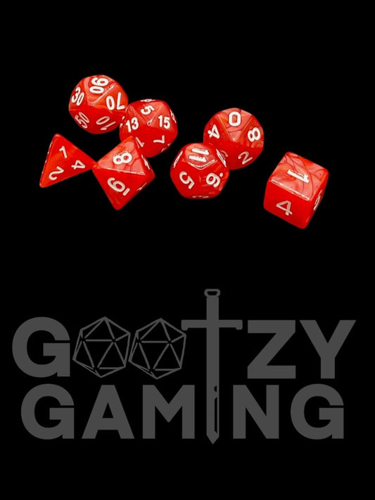 Lipstick Swirl - Plastic Standard 7 Dice Set - D&D Dice - Gootzy Gaming