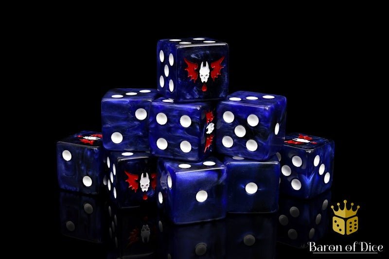 Lords of the Night - Hand Crafted Resin 25 Round Corner Dice Set - Gootzy Gaming